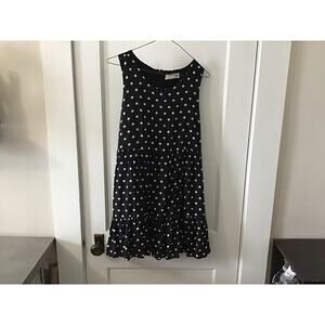 Urban Outfitters Black & White Polka Dot Tiered Sleeveless Dress medium